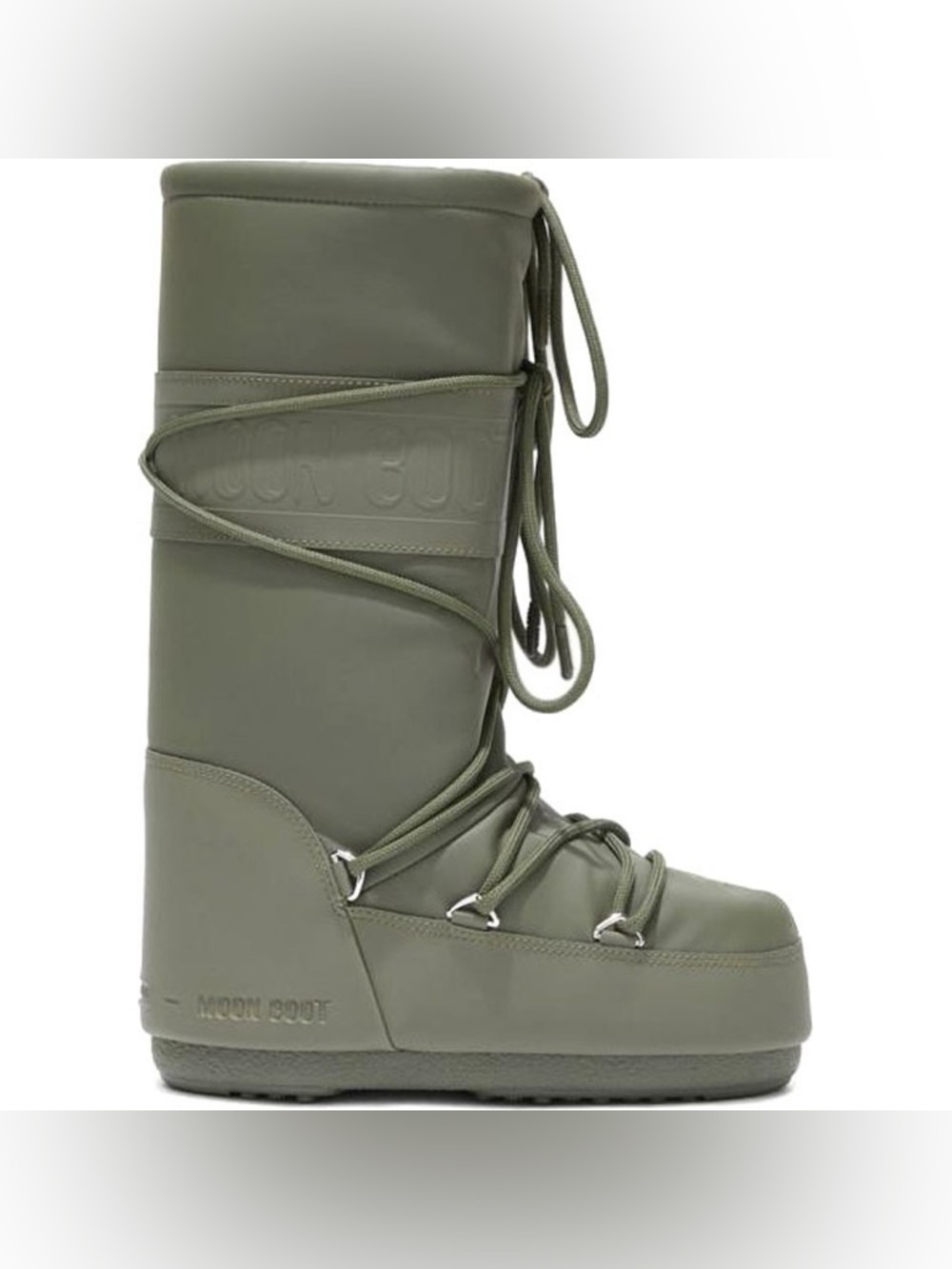 Moon Boot Icon Rubber Khaki Boots - Lace Up Boots- EU 35/38 - Picture 2 of 11